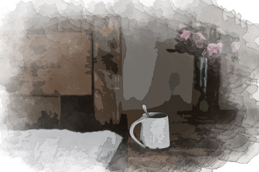 white mug on brown wooden table