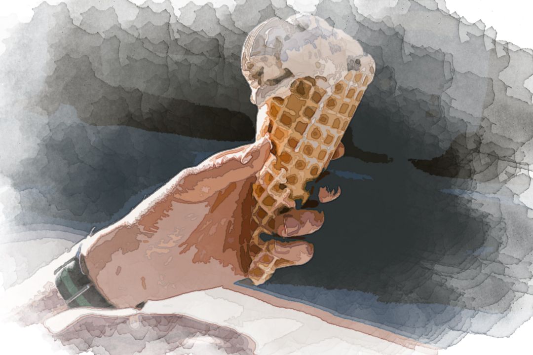 person holding icecream